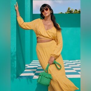 RHODE x Target Womens XXL Lightweight Floral Print Tie Crop Top & Maxi Skirt Set